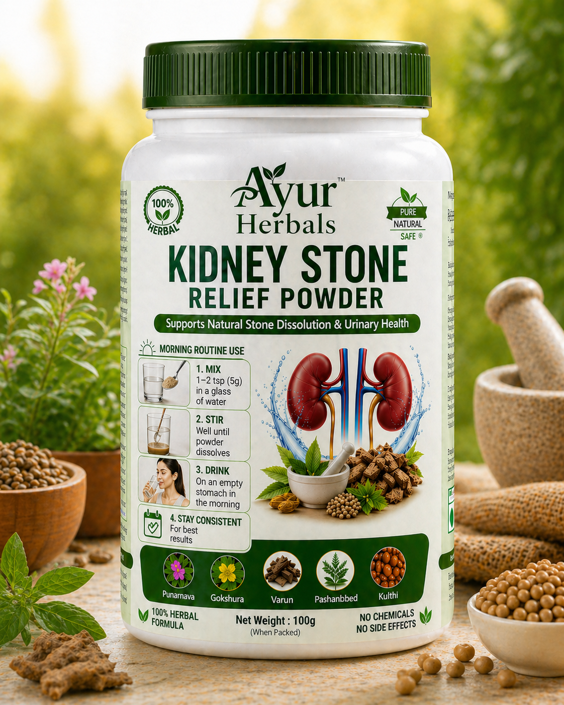 Ayur Herbals-Kidney Stone Relief Powder