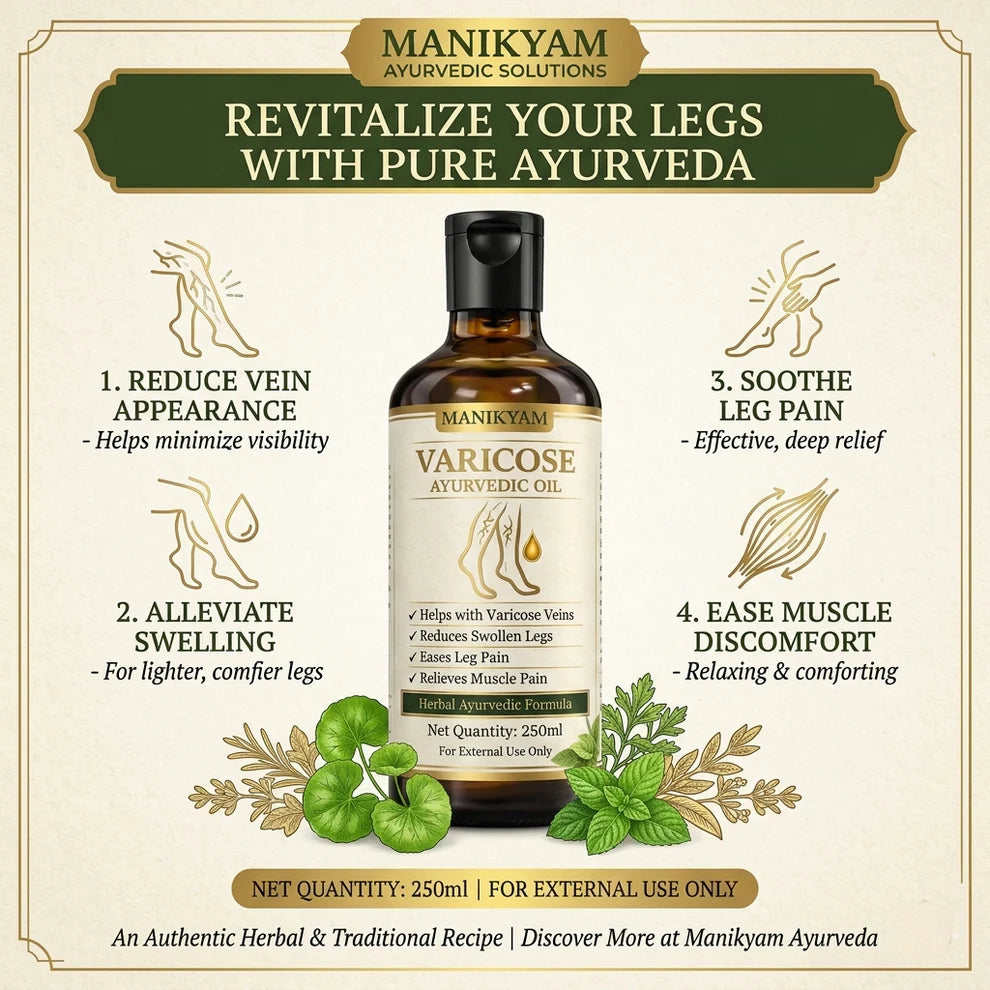 VARICOSE VEINS PAIN RELIEF OIL - Ayurveda Oil Relief 60 Days Challenge-250ML